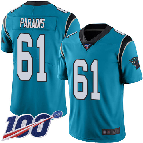 Carolina Panthers Limited Blue Youth Matt Paradis Alternate Jersey NFL Football #61 100th Season Vapor Untouchable->women nfl jersey->Women Jersey